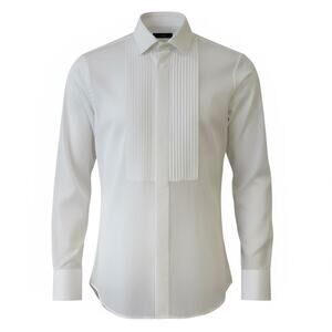 Saint Laurent Paris White Pleated Tuxedo Shirt size FR 36 US 4 Cotton
